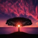 Weather Patterns - Silhouette of Tree Near Body of Water during Golden Hour