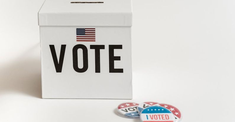 Merit Badges - White Ballot Box on the Table